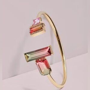 $78 Kate Spade Geo Gems Ombré Flex Cuff Bracelet NWT Pink/Multi